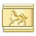 Galloping Horse — Gold Italian charm
