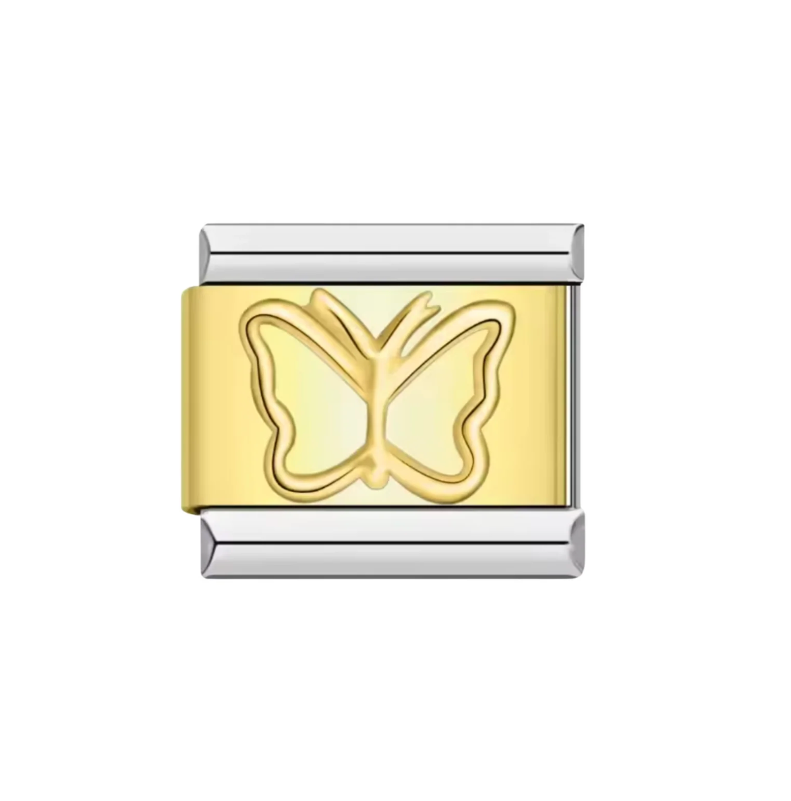 Gold Butterfly Italian charm on white background