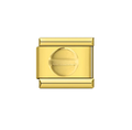 Gold Macaron Italian charm on white background