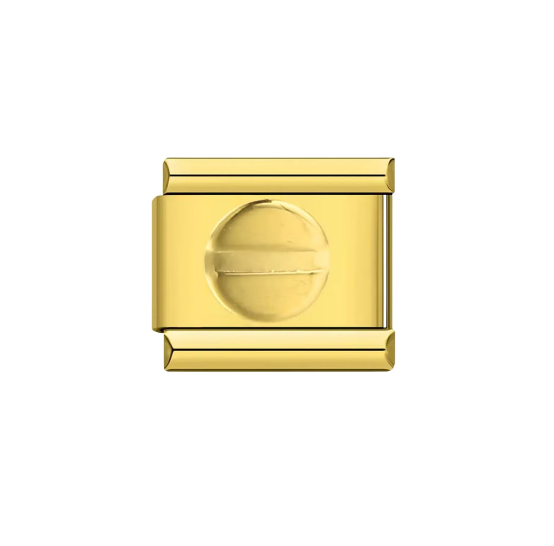 Gold Macaron Italian charm on white background