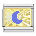 Golden Moon — Silver Italian bracelet charm