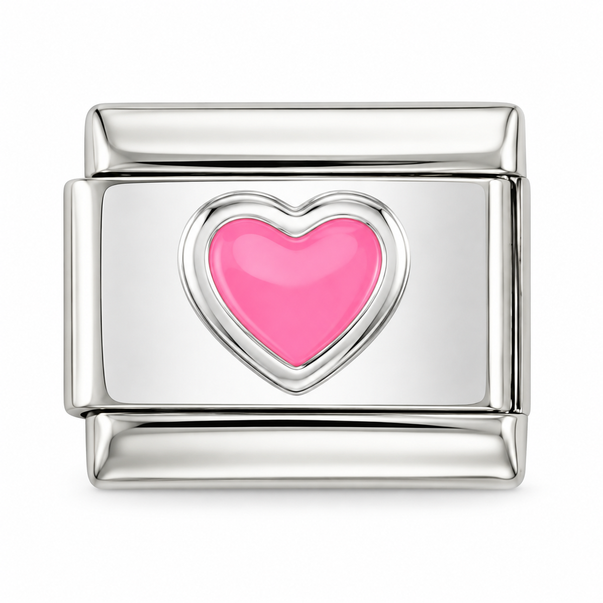 heart pink Italian charm on a white background