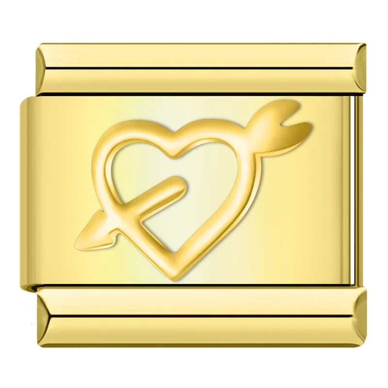 Heart with Arrow Silver & Gold