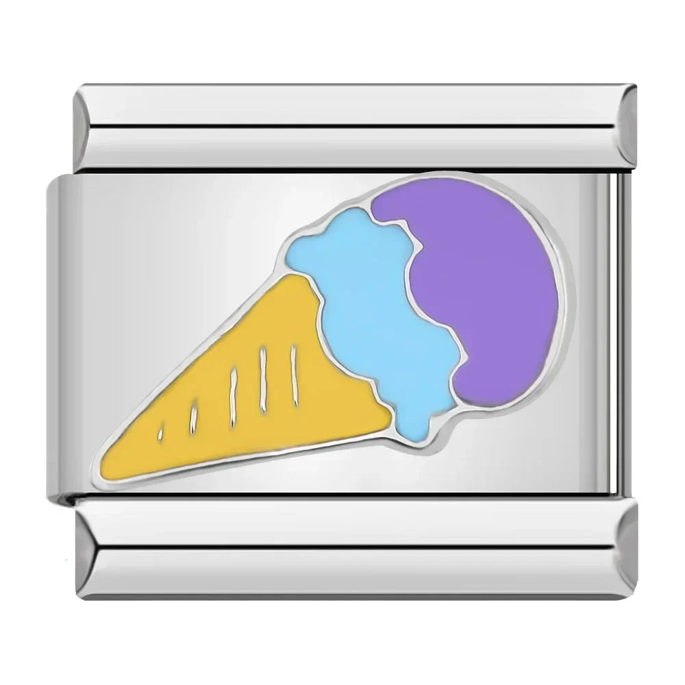 Ice Cream — Silver Italian bracelet charm