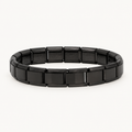 All-black stainless steel Italian charm bracelet