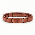 Reddish copper brown Italian charm bracelet with STAINLESS STEEL engraving on the inside