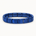 Dark Blue Italian charm bracelet, matching the existing bracelet orientation, with STAINLESS STEEL engraving on the inside