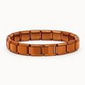 Orange Italian charm bracelet, matching the existing bracelet orientation, with STAINLESS STEEL engraving on the inside