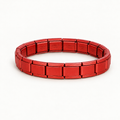 Red Italian charm bracelet with STAINLESS STEEL engraving on the inside