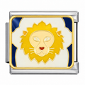 Leo zodiac Italian charm with silver base