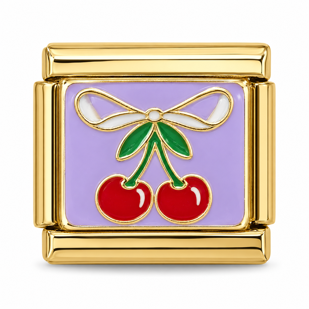 Lilac Bow Cherries - gold