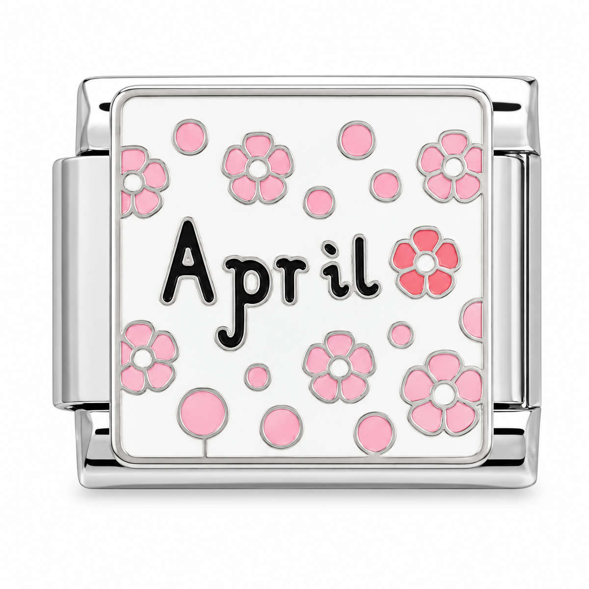 month april Italian charm on a white background