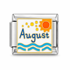 August birth month Italian charm on a white background
