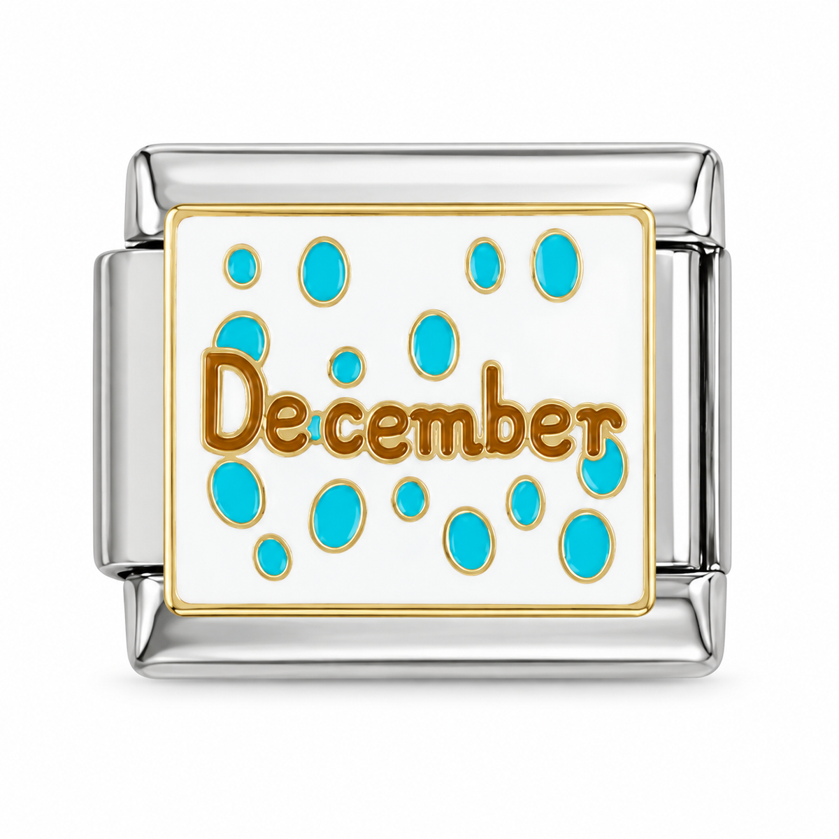 December birth month Italian charm on a white background