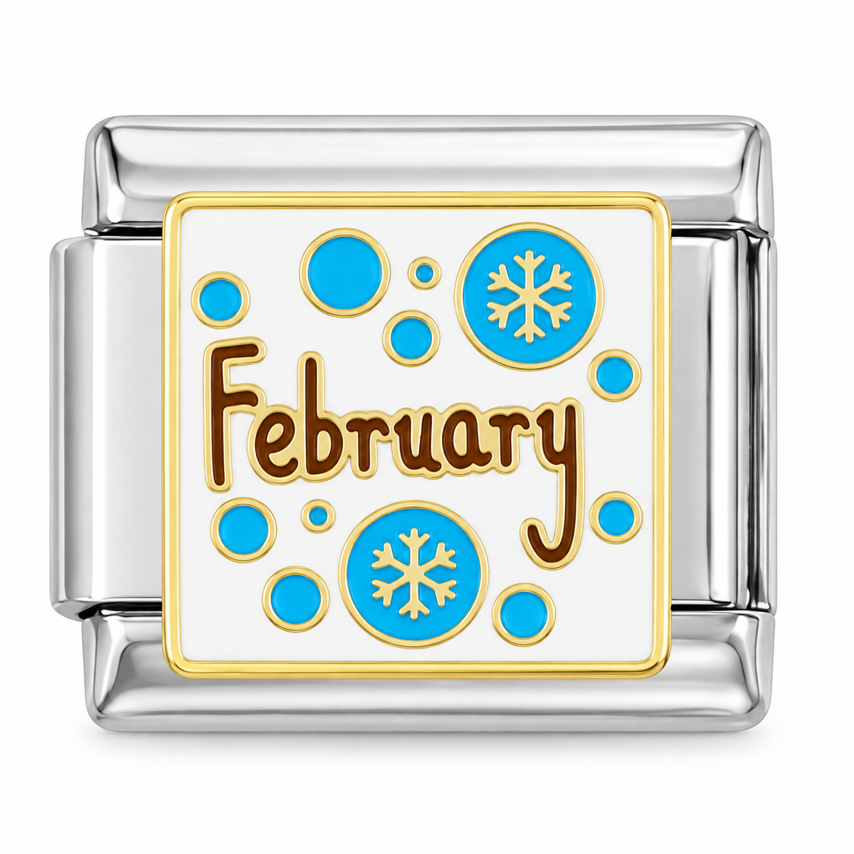 month february Italian charm on a white background