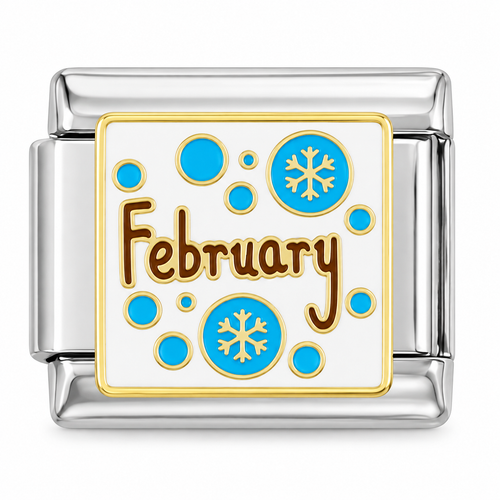 month february Italian charm on a white background