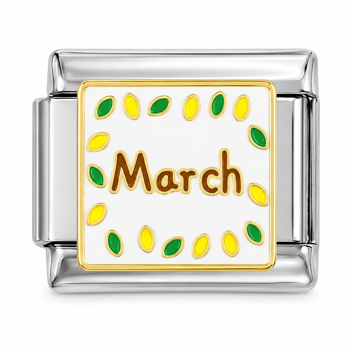 month march Italian charm on a white background