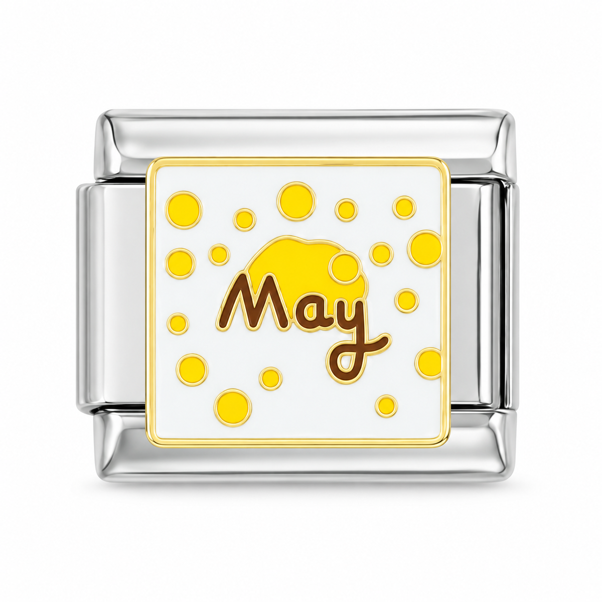 May birth month Italian charm on a white background