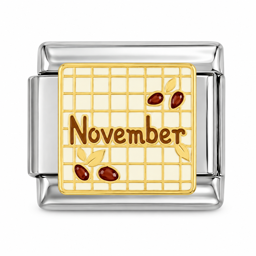 November birth month Italian charm on a white background