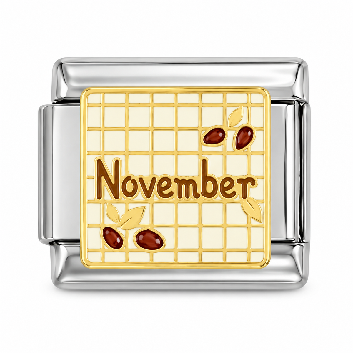 November birth month Italian charm on a white background