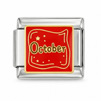 October birth month Italian charm on a white background
