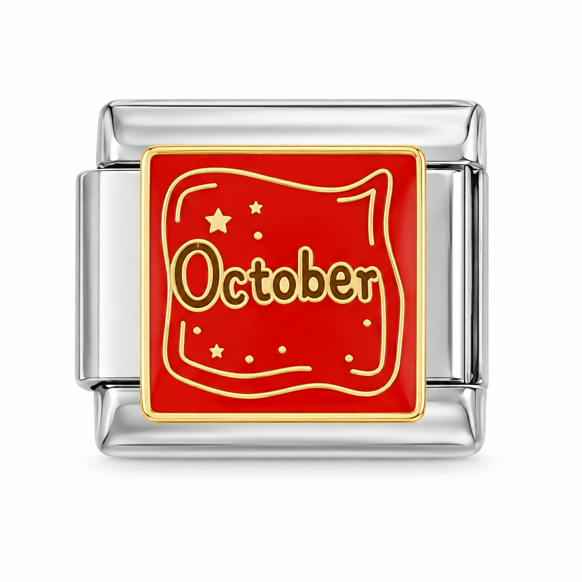 October birth month Italian charm on a white background