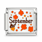 September birth month Italian charm on a white background