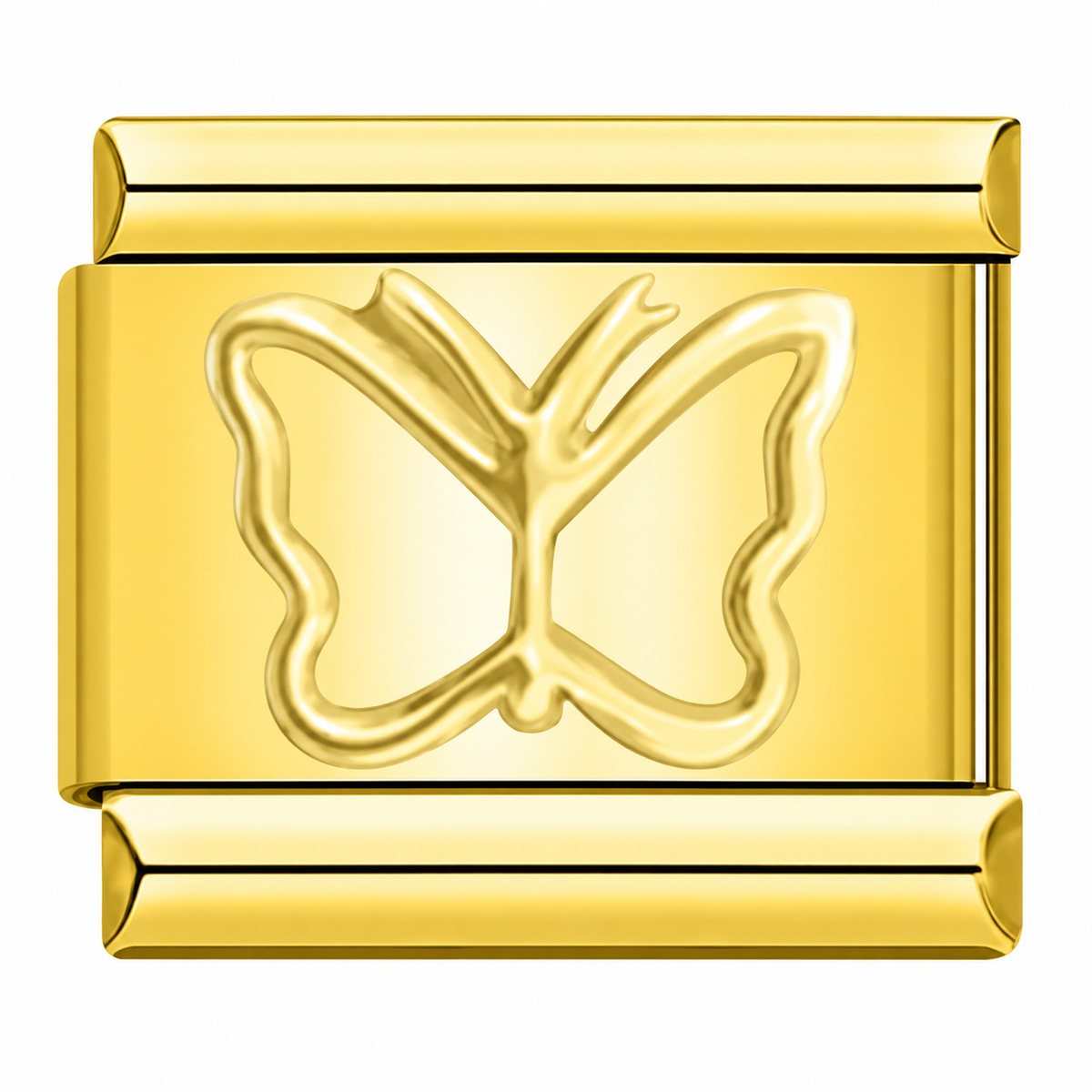 Outline Butterfly — Gold Italian charm