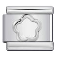 Outline Flower — Silver Italian bracelet charm