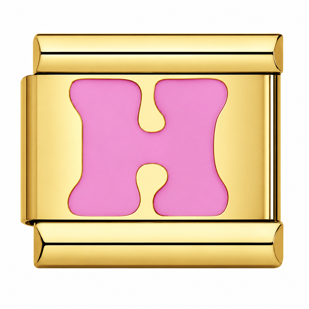 Pink Golden Letters – H