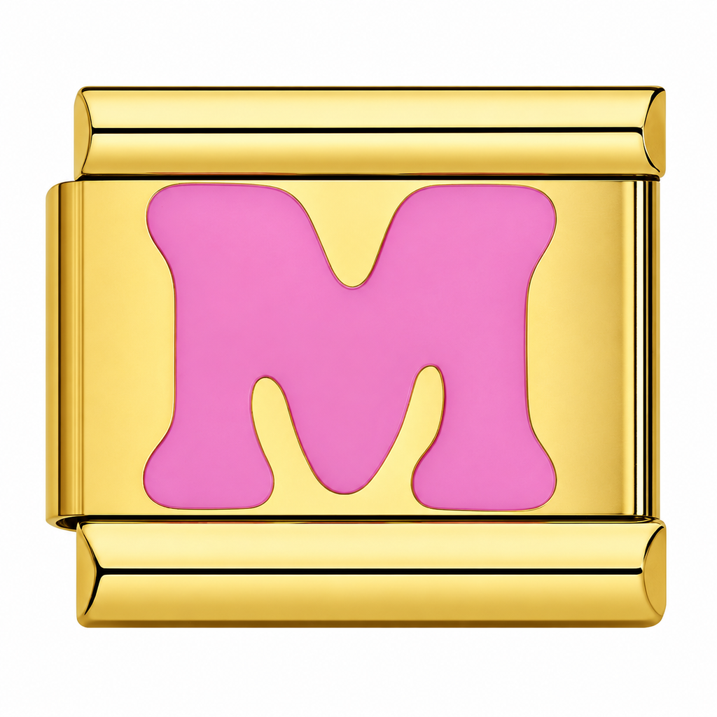 Pink Golden Letters – M