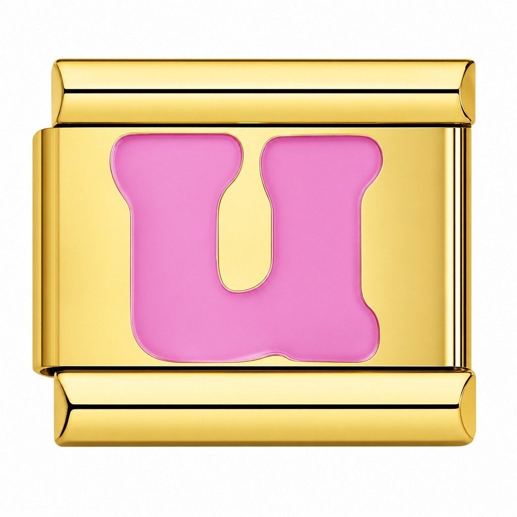 Pink Golden Letters – U