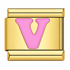 Pink Golden Letters – V