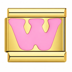 Pink Golden Letters – W