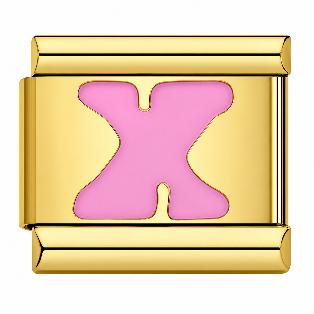 Pink Golden Letters – X