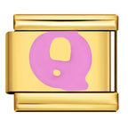 Pink & Gold Letter Charm – Q