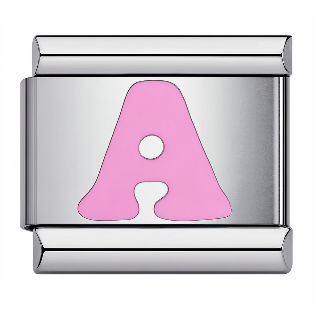 Pink & Silver Letter Charm – A