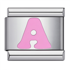 Pink & Silver Letter Charm – A