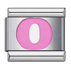 Pink & Silver Letter Charm – O
