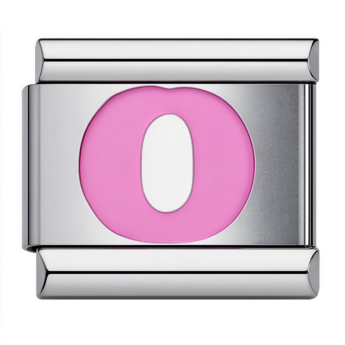 Pink & Silver Letter Charm – O