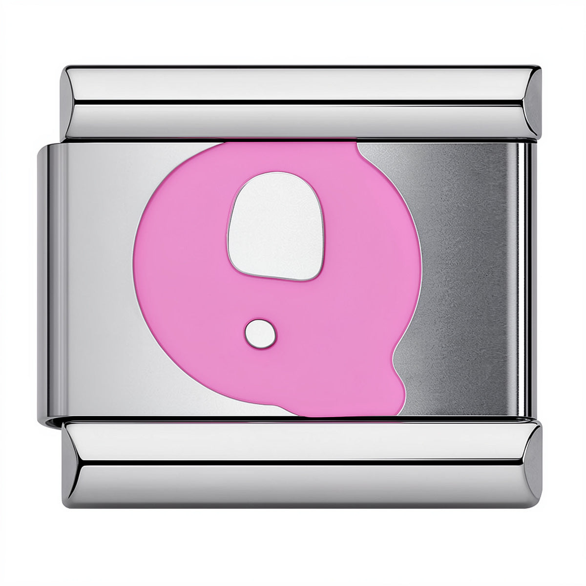 Pink & Silver Letter Charm – Q