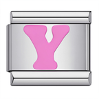 Pink & Silver Letter Charm – Y