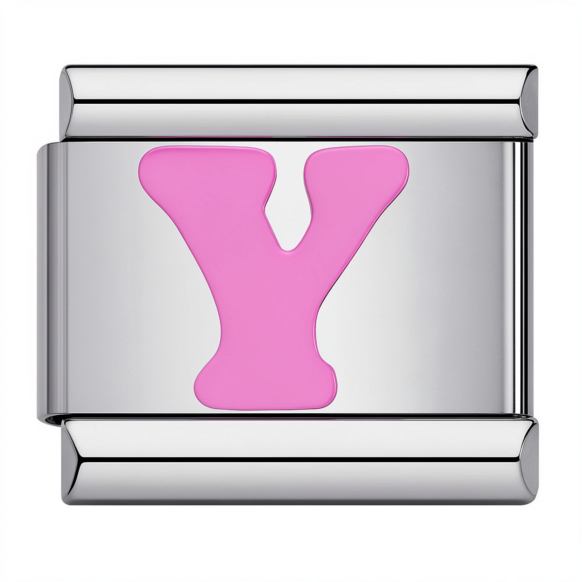 Pink & Silver Letter Charm – Y