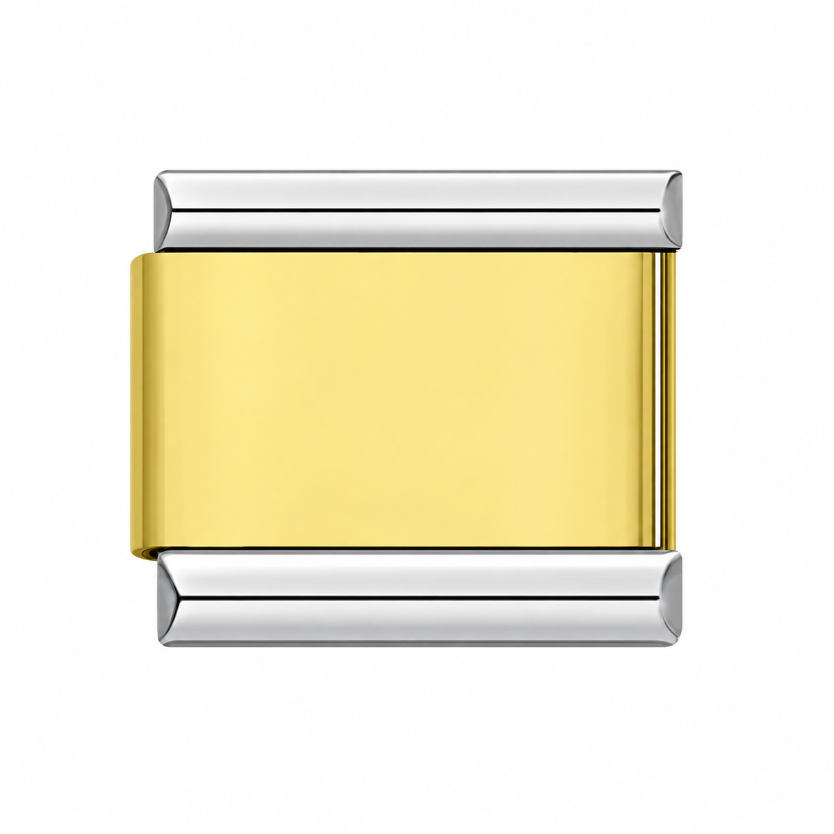 Plain Gold with Silver Edges single Italian charm link