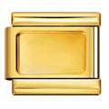 Plain Rectangle Tile — Gold Italian bracelet charm