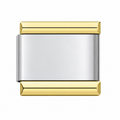 Plain Silver with Gold Edges single Italian charm link