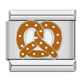 Pretzel on a silver-tone Italian charm link