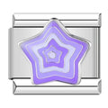 Purple Layered Star — Silver Italian bracelet charm