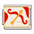 Sagittarius zodiac Italian charm with silver base