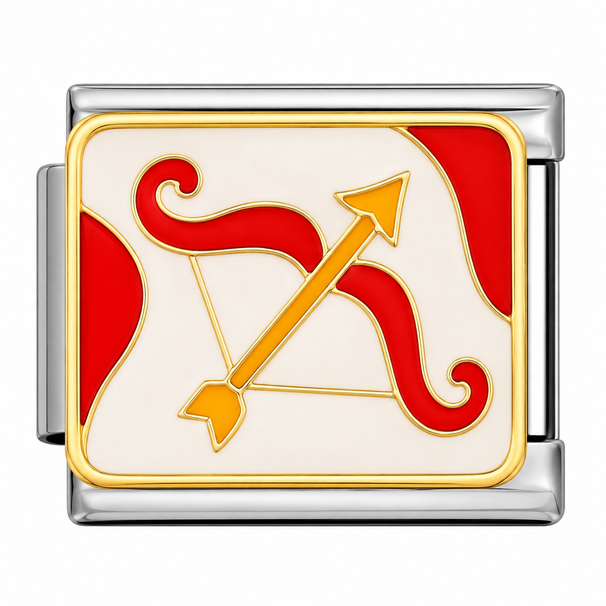 Sagittarius zodiac Italian charm with silver base
